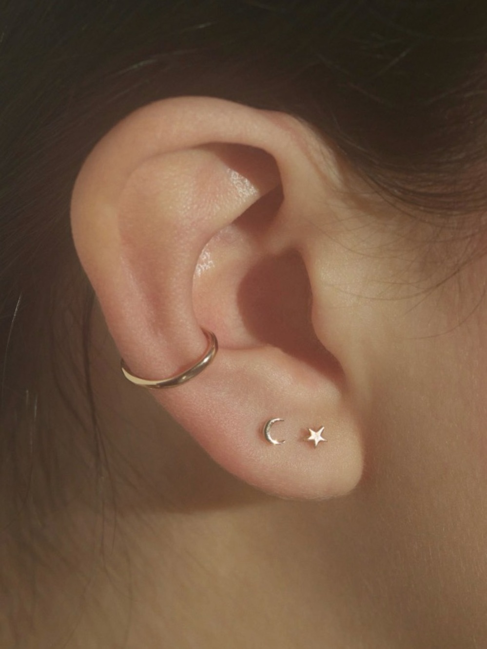 Catbird Tiniest Dancer Stud, Moon & Star